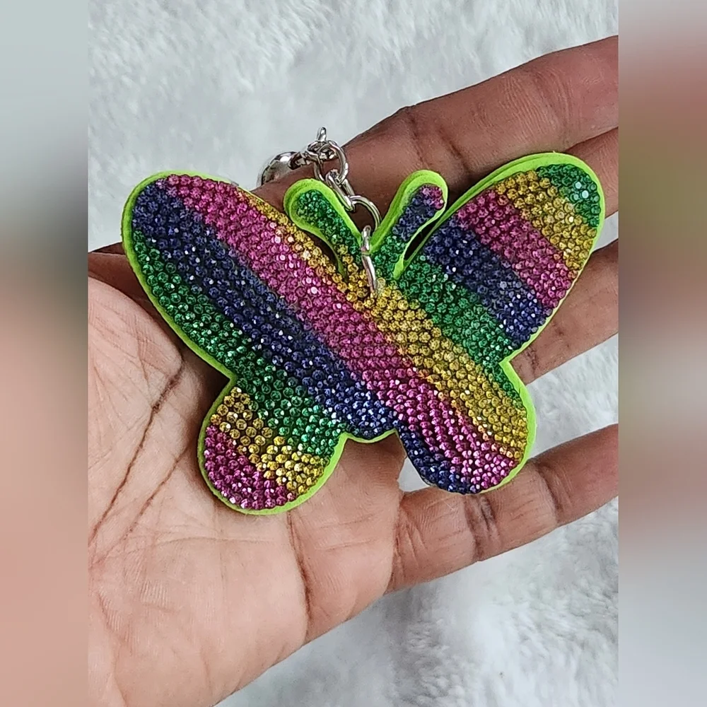 Colorful Butterfly Keychain with Tassel Beautiful Bag Charm